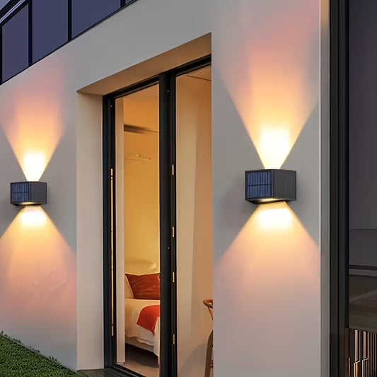 2-Piece Adjustable LED Solar Wall Lamps