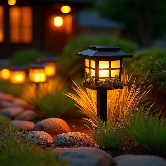 2-Piece Outdoor Solar LED Lamps