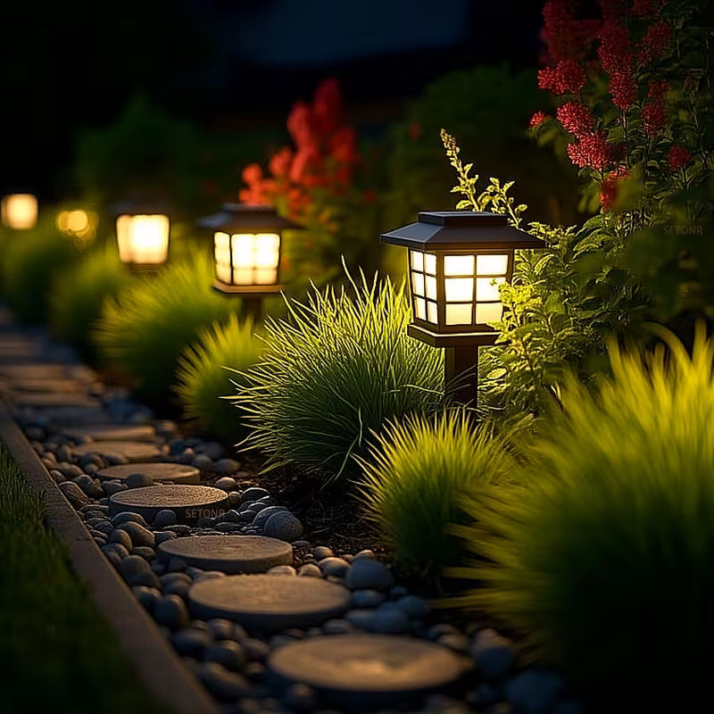 2-Piece Outdoor Solar LED Lamps