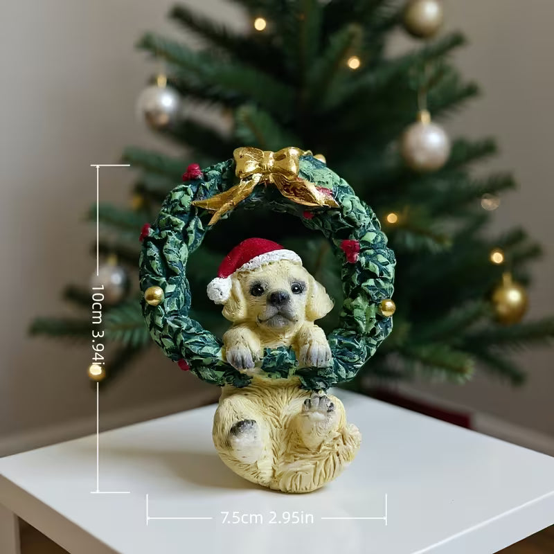 Festive Dog Resin Ornament