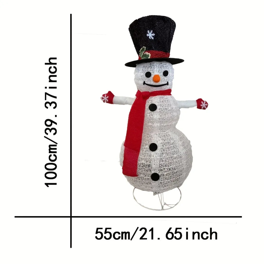 Glowing Snowman with Metal Stand