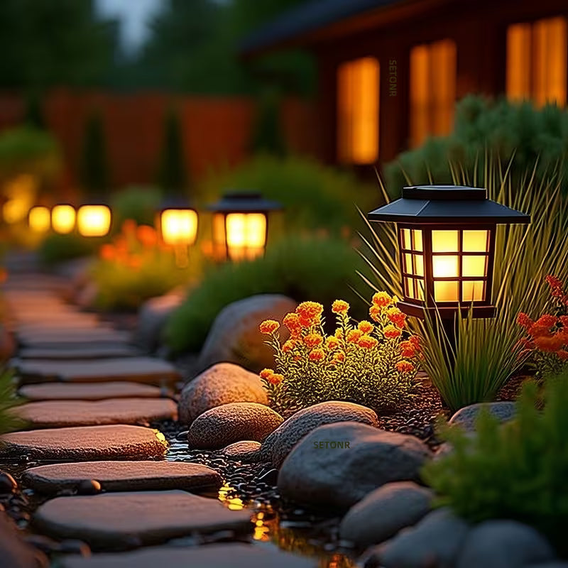 2-Piece Outdoor Solar LED Lamps