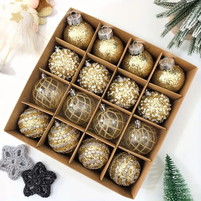 16-Piece Christmas Bauble Set – 2.4"
