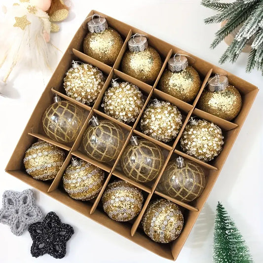 16-Piece Christmas Bauble Set – 2.4"