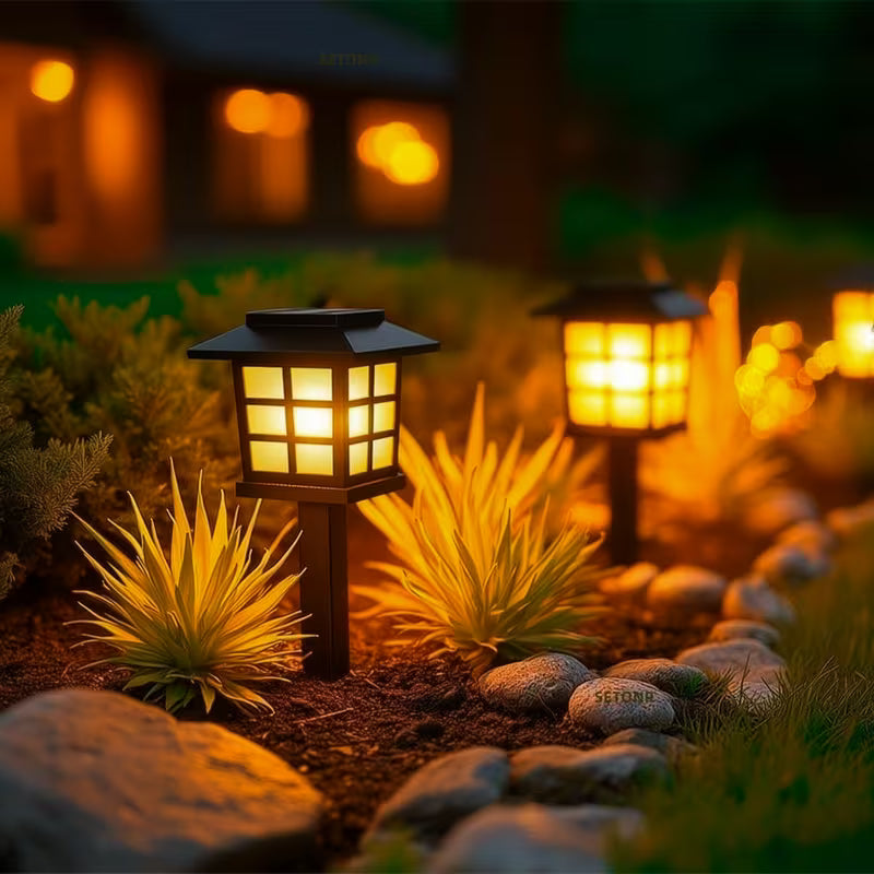 2-Piece Outdoor Solar LED Lamps